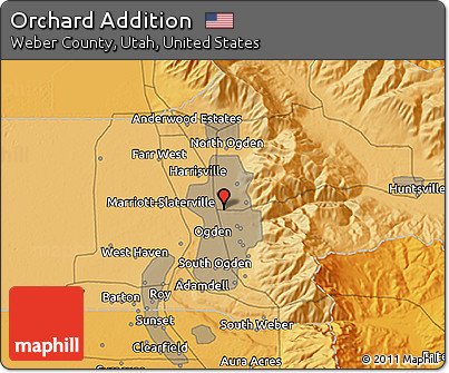 Political 3D Map of Orchard Addition