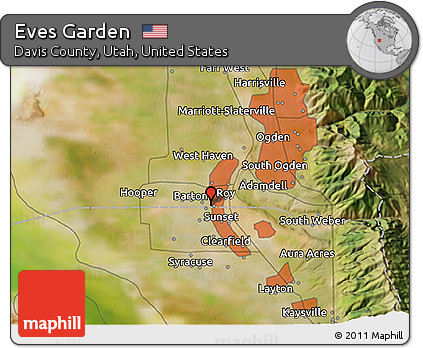 Satellite 3D Map of Eves Garden