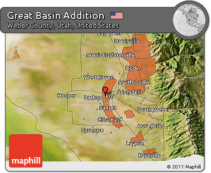 Satellite 3D Map of Great Basin Addition