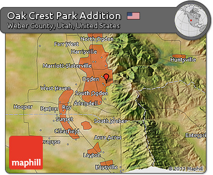 Satellite 3D Map of Oak Crest Park Addition
