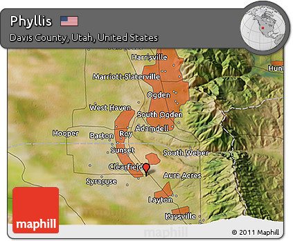Satellite 3D Map of Phyllis
