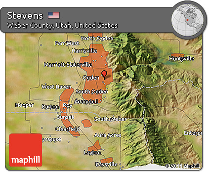 Satellite 3D Map of Stevens