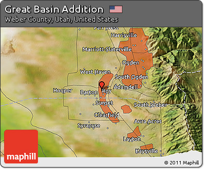 Satellite 3D Map of Great Basin Addition