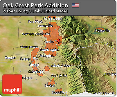 Satellite 3D Map of Oak Crest Park Addition