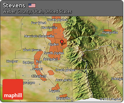 Satellite 3D Map of Stevens