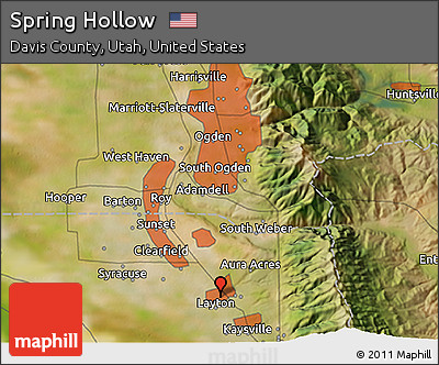 Satellite 3D Map of Spring Hollow