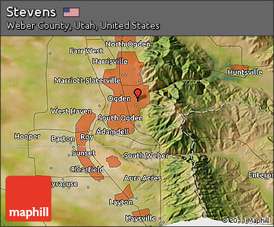 Satellite 3D Map of Stevens