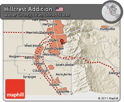 Shaded Relief 3D Map of Hillcrest Addition