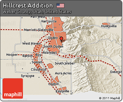 Shaded Relief 3D Map of Hillcrest Addition