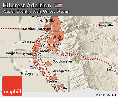 Shaded Relief 3D Map of Hillcrest Addition