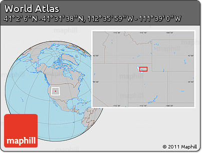Gray Location Map of the Area around 41° 16' 52" N, 112° 7' 30" W