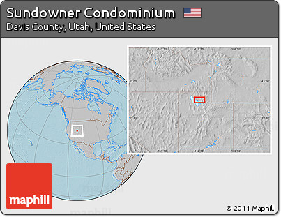 Gray Location Map of Sundowner Condominium, hill shading