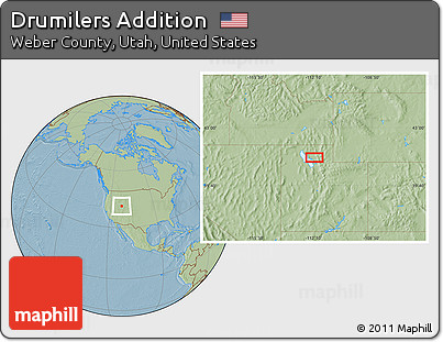 Savanna Style Location Map of Drumilers Addition, hill shading