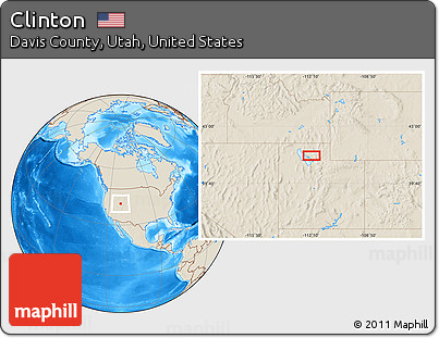 Shaded Relief Location Map of Clinton