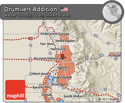 Shaded Relief Map of Drumilers Addition