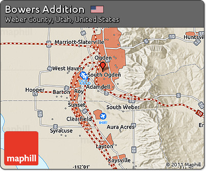 Shaded Relief Map of Bowers Addition
