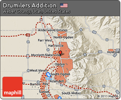 Shaded Relief Map of Drumilers Addition