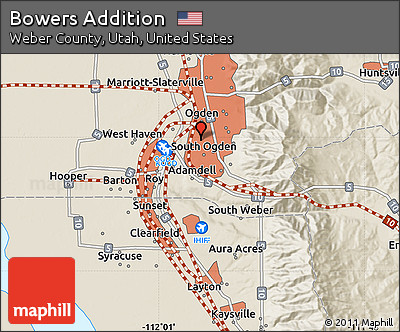 Shaded Relief Map of Bowers Addition