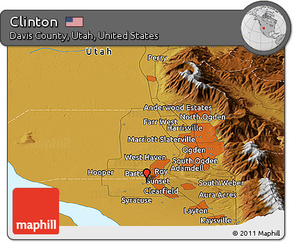 Physical Panoramic Map of Clinton