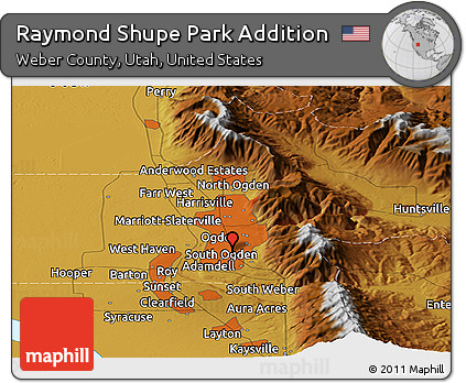 Physical Panoramic Map of Raymond Shupe Park Addition