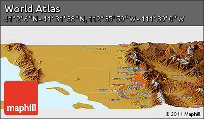 Physical Panoramic Map of the Area around 41° 16' 52" N, 112° 7' 30" W
