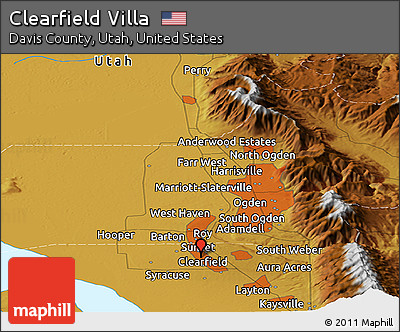 Physical Panoramic Map of Clearfield Villa