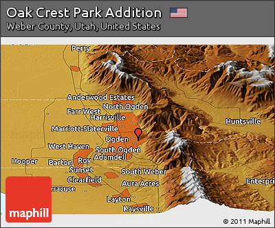 Physical Panoramic Map of Oak Crest Park Addition