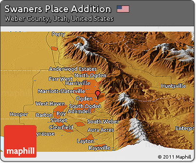 Physical Panoramic Map of Swaners Place Addition