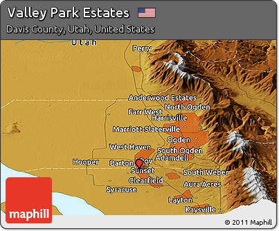 Physical Panoramic Map of Valley Park Estates