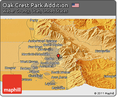 Political Panoramic Map of Oak Crest Park Addition