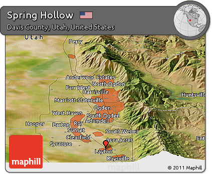 Satellite Panoramic Map of Spring Hollow