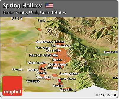 Satellite Panoramic Map of Spring Hollow