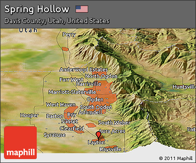 Satellite Panoramic Map of Spring Hollow