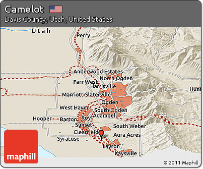 Shaded Relief Panoramic Map of Camelot