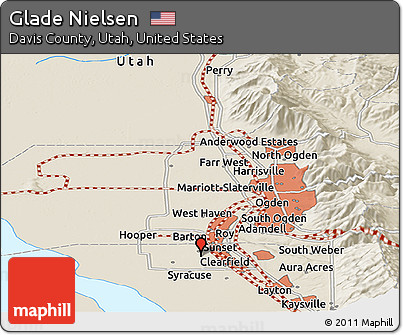 Shaded Relief Panoramic Map of Glade Nielsen