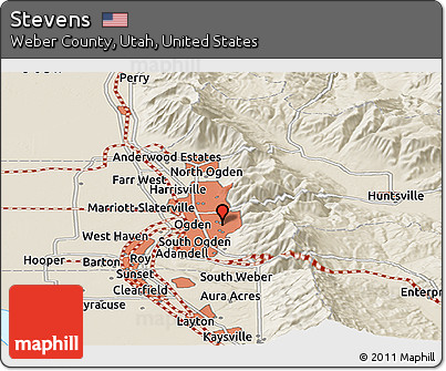 Shaded Relief Panoramic Map of Stevens