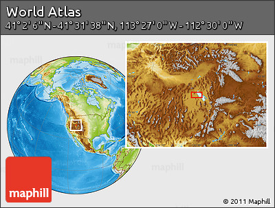 Physical Location Map of the Area around 41° 16' 52" N, 112° 58' 29" W