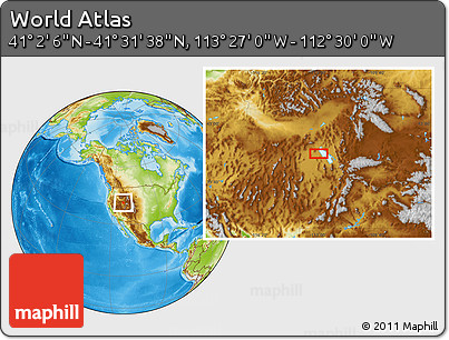 Physical Location Map of the Area around 41° 16' 52" N, 112° 58' 29" W