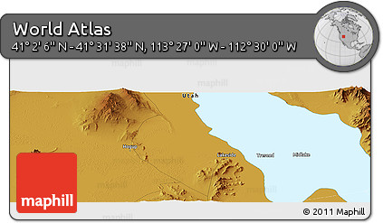 Physical Panoramic Map of the Area around 41° 16' 52" N, 112° 58' 29" W