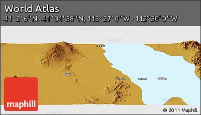 Physical Panoramic Map of the Area around 41° 16' 52" N, 112° 58' 29" W