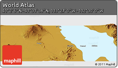 Physical Panoramic Map of the Area around 41° 16' 52" N, 112° 58' 29" W