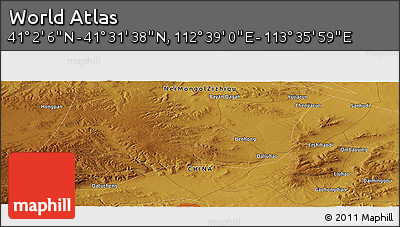 Physical Panoramic Map of the Area around 41° 16' 52" N, 113° 7' 30" E
