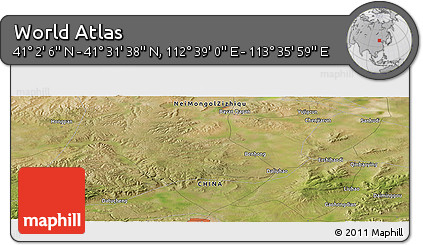 Satellite Panoramic Map of the Area around 41° 16' 52" N, 113° 7' 30" E