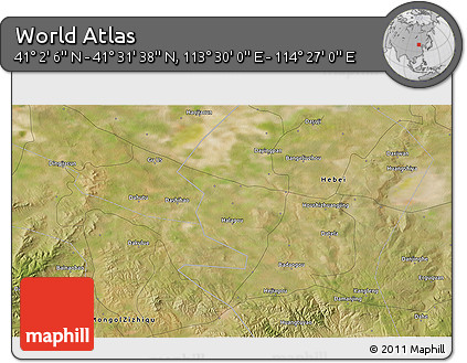 Satellite 3D Map of the Area around 41° 16' 52" N, 113° 58' 29" E