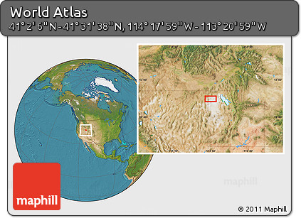 Satellite Location Map of the Area around 41° 16' 52" N, 113° 49' 29" W