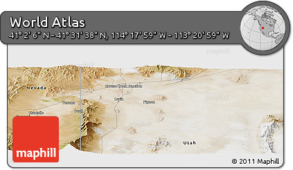 Satellite Panoramic Map of the Area around 41° 16' 52" N, 113° 49' 29" W
