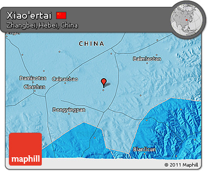 Political 3D Map of Xiao'ertai