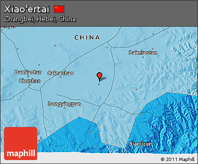 Political 3D Map of Xiao'ertai