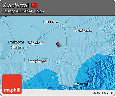 Political 3D Map of Xiao'ertai