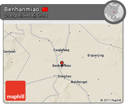 Shaded Relief 3D Map of Benhanmiao